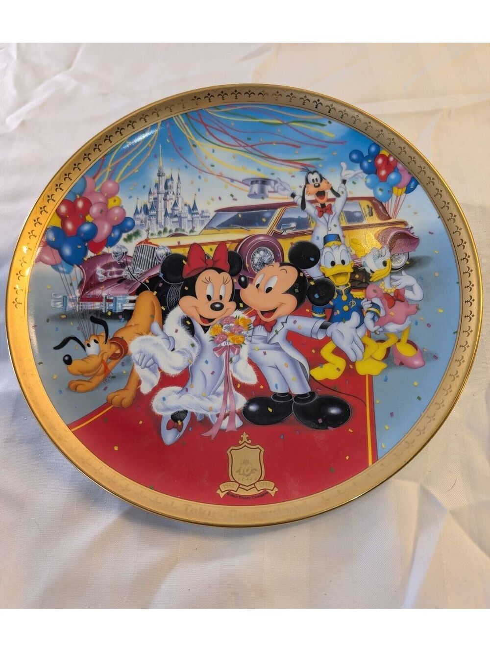 Tokyo Disneyland 10th Anniversary Commemorative Porcelain Plate 1993 Vintage
